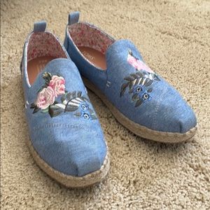Toms Embroidered Canvas Espadrilles